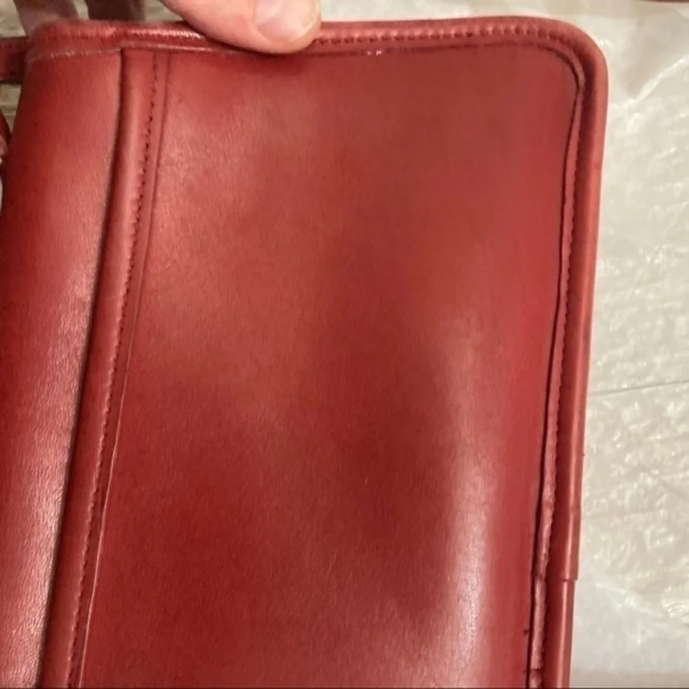 Coach rare red geometric convertible clutch bag 9044 unicorn beautiful